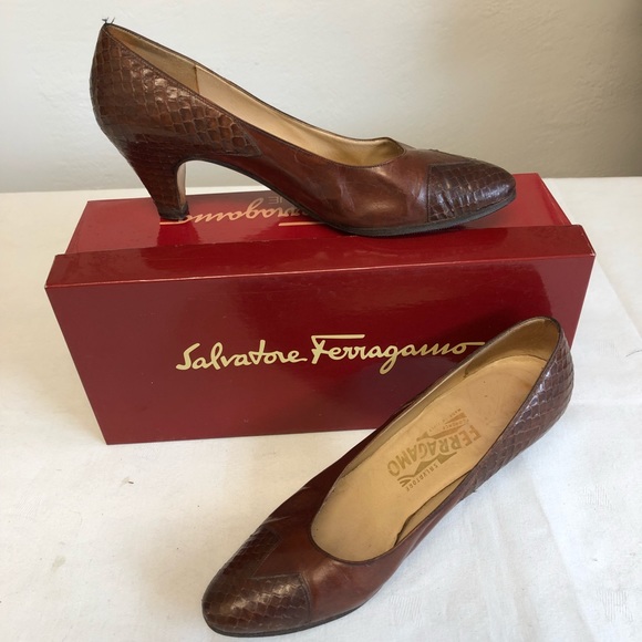Salvatore Ferragamo Shoes - Salvatore Ferragamo Heels Pumps 8.5AA NARROW Brown